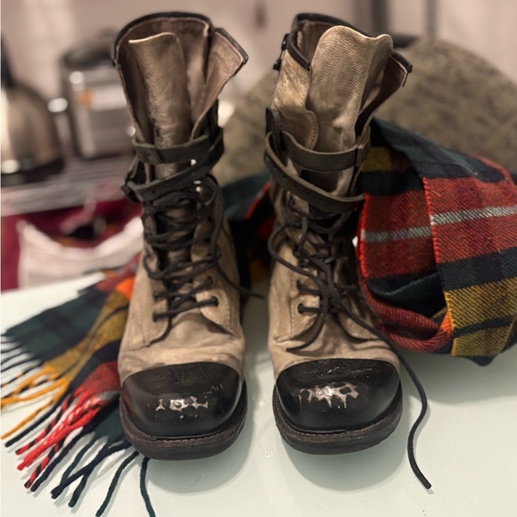 A.S.98 Women's Brown Combat Boots - Picture 9 of 10